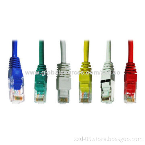 Ethernet Cat5e 24AWG Stranded Copper Patch Cables, Used for Fast Ethernet with Molded Boots